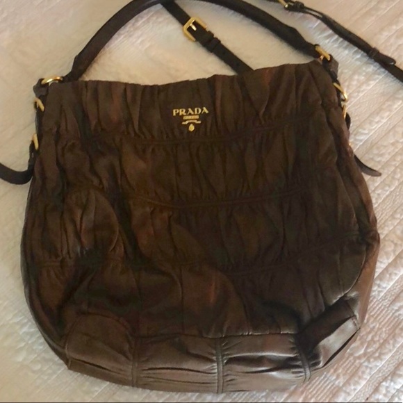Ruched Hobo Bag Prada Women's